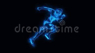 蓝色<strong>跑步者跑步者</strong>动画标志循环图形